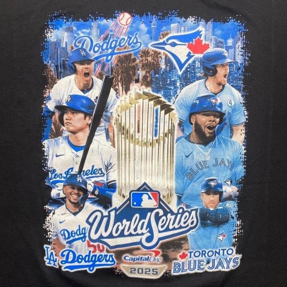 Dodgers vs Blue Jays‎ 2025 World Series LA Los Angeles Toronto baseball shirt XL